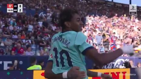 ¡Error en la defensa rival! Gol de Lamine Yamal para el 2-0 de Barcelona vs. Levante
