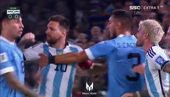 Lionel Messi se molestó en Argentina vs. Uruguay. (Video: SSC)