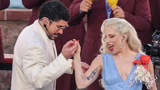 ¡Lady Gaga cantando salsa con Bad Bunny! Glamour total en el show de medio tiempo del Super Bowl 2026