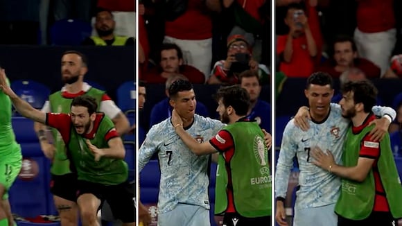 La admiración de Kvaratskhelia por Cristiano Ronaldo: detuvo su festejo para consolar al portugués