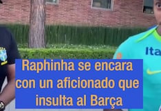 “No eres gracioso”: la bronca de Raphinha con un aficionado que insultó al Barcelona