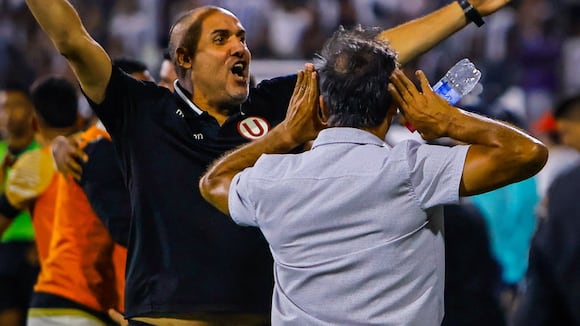 Los festejos de Fabián Bustos tras el gol de José Rivera. (Video: L1 MAX)