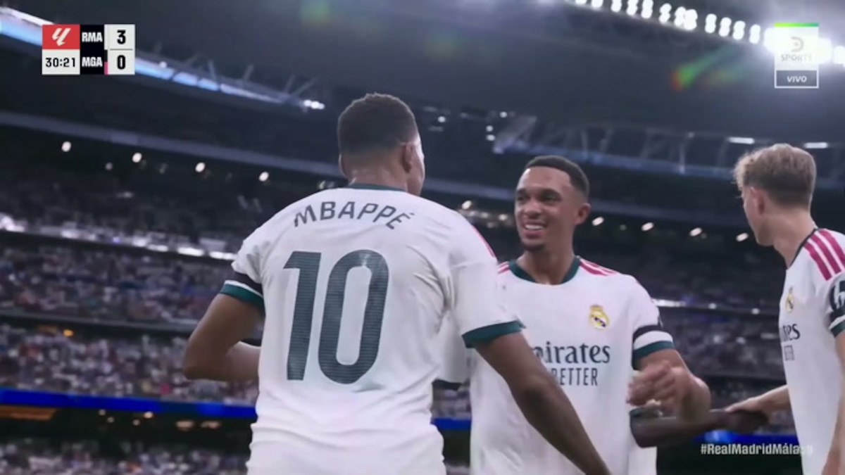 ¡Cerca a los 100! Gol de Kylian Mbappé para el 3-0 del Real Madrid vs. Málaga