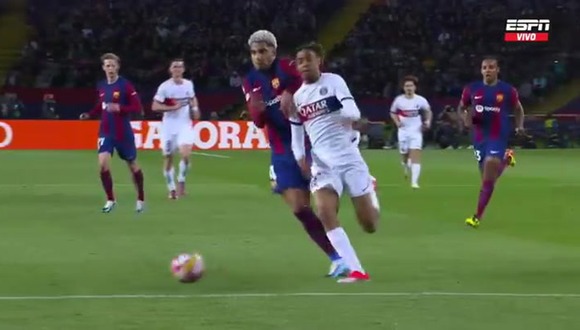 Ronald Araújo se fue expulsado en el Barcelona vs. PSG. (Video: ESPN)