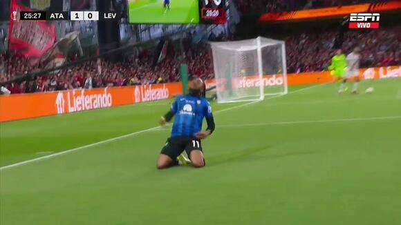 Lookman anota el 2-0 de Atalanta vs Leverkusen. (Video: ESPN)