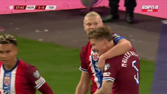 Autogol generado por Erling Haaland en Noruega vs. Israel. (VIDEO: ESPN)
