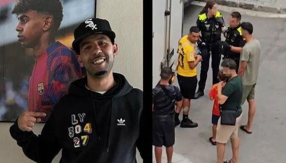 Padre de Lamine Yamal discutiendo con vecinos en Mataró. (Vídeo: @75secondes).