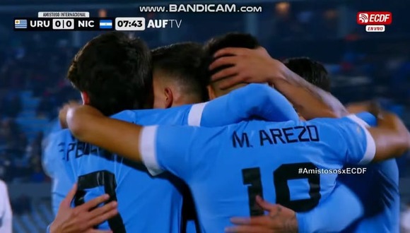Matias Arezo anotó el 1-0 de Uruguay vs. Nicaragua, por amistoso internacional. (Video: ECDF)