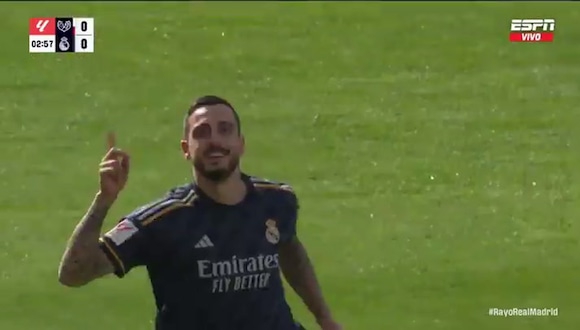 Joselu Mato fue el autor del primer gol del partido entre Real Madrid vs. Rayo Vallecano. (Video: ESPN)