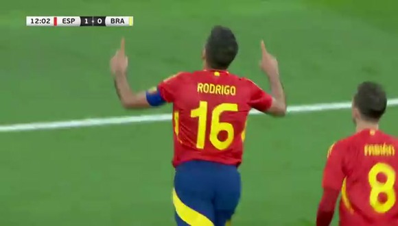 Rodrigo Hernández fue autor del primer gol del amistoso entre España vs. Brasil. (Video: ESPN)