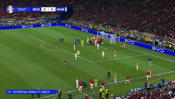 Golpe de Barnabás Varga en el Hungría vs Escocia por la Eurocopa 2024. (Vídeo: ESPN).