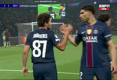 ¡Cabezazo letal! Gol de Joao Neves para el 2-1 del PSG vs. Bayern, por la Champions League