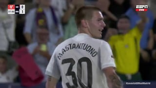 ¡El primero! Gol de Franco Mastantuono para el 2-0 del Real Madrid vs. Levante