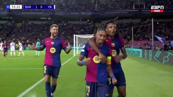 Gol de Raphinha para el 2-0 de Barcelona vs Young Boys. (Vídeo: ESPN).