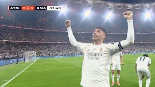 ¡Un misil hacia el arco! Golazo de Valverde para el 1-0 de Real Madrid vs. Atlético de Madrid