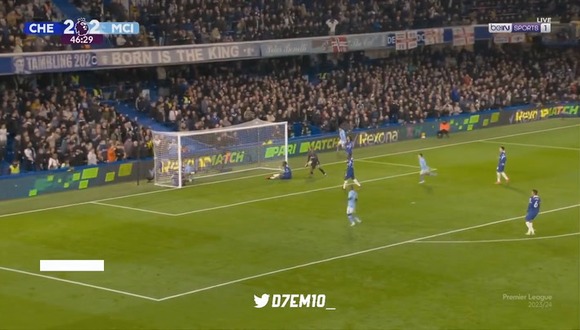 Gol de Haaland para el 3-2 de Manchester City vs. Chelsea. (Video: Bein Sports HD)