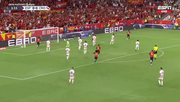 Gol Lamine Yamal 1-0 ante Croacia. (VIDEO: ESPN)