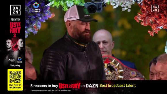 Tyson Fury vs. Oleksandr Usyk se ven las caras en Arabia Saudita. (VIDEO: DAZN)