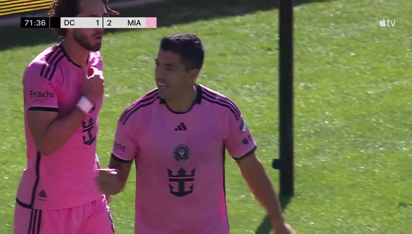 Gol de Luis Suárez para el 2-1 de Inter Miami vs. DC United. (Video: Apple TV)