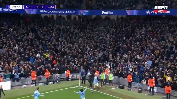 Gol de Erling Haaland para Manchester City 2-1 Real Madrid. (Video: ESPN)