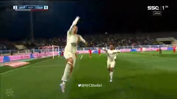 Cristiano Ronaldo y el gol del 2-0 de Al Nassr vs. Damac. (Video: SSC)