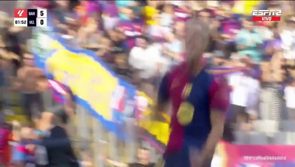 Dani Olmo marcó el 6-0 de Barcelona ante Valladolid. (Video: ESPN)