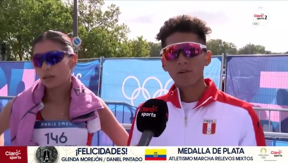 César Rodríguez y Kimberly García llegaron en cuarto lugar en los relevos mixtos. (Video: Claro Sports)