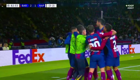 Gol de Robert Lewandowski para el 3-1 de Barcelona vs. Napoli. (Video: FOOT DIrect)