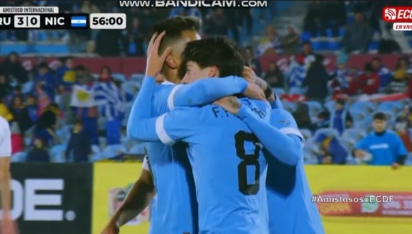 Rodríguez anotó el 3-0 de Uruguay vs. Nicaragua, por amistoso internacional. (Video: ECDF)