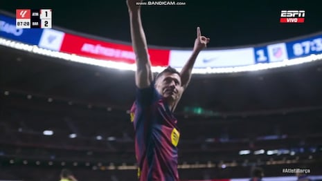 ¡Remontada culé! Lewandowski anota el 2-1 para la remontada del Barcelona ante Atlético de Madrid