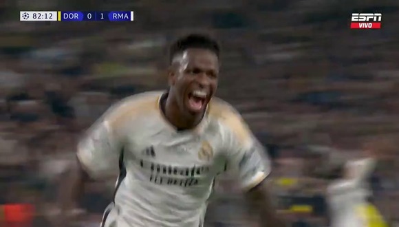 Gol de Vinícius Júnior para el 2-0 de Real Madrid vs. Dortmund. (Video: ESPN)