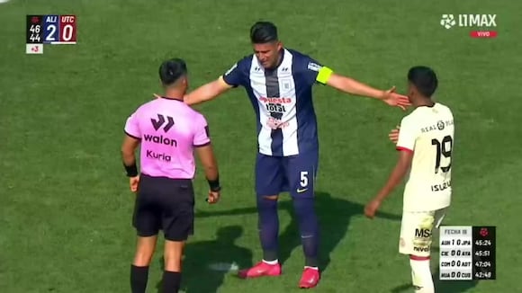 Tarjeta roja para Carlos Zambrano en Alianza Lima vs. UTC. (Video: L1 MAX)