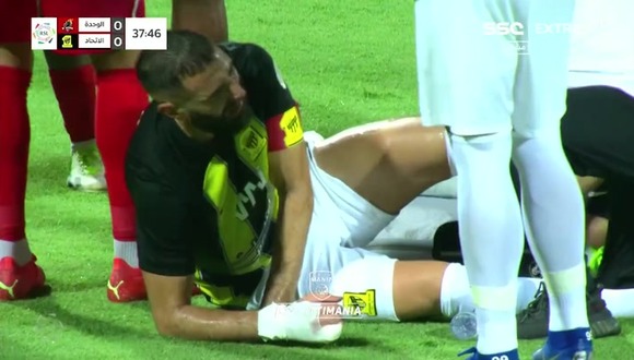 Karim Benzema salió lesionado del partido entre Al Ittihad y Al Wehda. (Video: SSC)