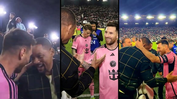 La emoción de Will Smith al conocer a Lionel Messi en juego del Inter Miami