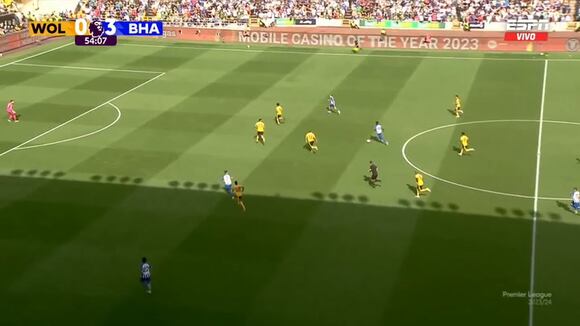 La segunda asistencia de Enciso para el 4-0 de Brighton sobre Wolves. (Video: ESPN)
