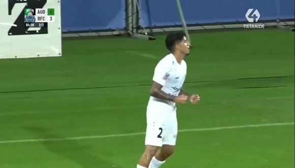 El gol de Luis Iberico con Riga FC de Letonia (Fuente: Tiesride)