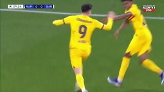 ¡Un cazador en el área! Gol de Robert Lewandowski para el 1-0 del Barcelona vs. Napoli