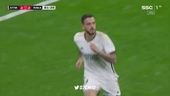 Joselu anotó el 2-2 de Real Madrid vs. Atlético Madrid, por Copa del Rey. (Video: SSC Sports)