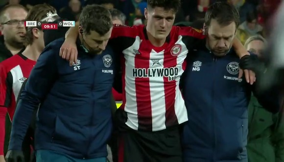 Joao Gomes expulsado por patadón y Christian Norgaard lesionado en Brentford vs. Wolves. (Video: ESPN)