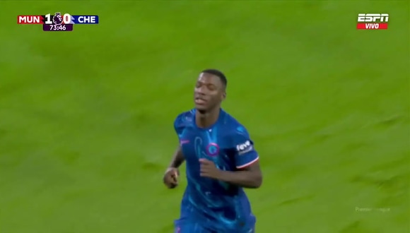 Moisés Caicedo y el gol del 1-1 entre Chelsea y Manchester United. (Video: ESPN)