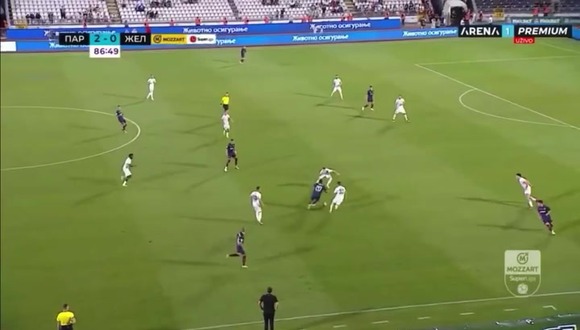 Joao Grimaldo y una excelente jugada en su debut con Partizán. (Video: Arena Premium)