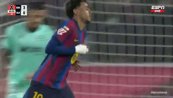 Gol de Lamine Yamal puso el 4-0 del Barcelona vs. Alavés. (Video: ESPN)