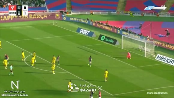 Gol de Raphinha para el 1-1 del Barcelona vs Las Palmas. (ESPN)