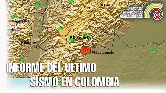 Informe de último sismo en Colombia