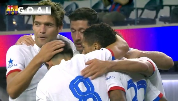 Robert Lewandowski anotó el 1-0 de Barcelona vs. Arsenal. (Video: beIN Sports)