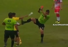 ¡Al estilo de la WWE! La ‘patada KO’ de un árbitro para evitar ser agredido en Copa Perú