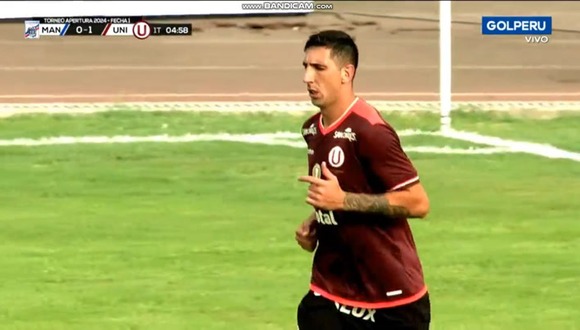 Diego Dorregarat marcó el 1-0 de Universitario sobre Mannucci. (Video: GOLPERU)