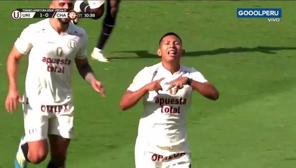 Gol de Edison Flores para el 1-0 de Universitario vs. Chankas. (Video: GOLPERU)