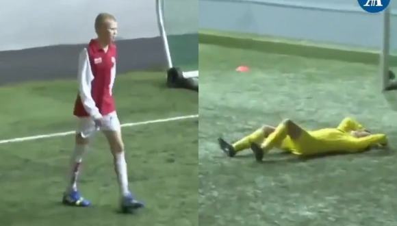 Erling Haaland a los 13 años jugando un torneo juvenil. (Video: @StvAftenblad)