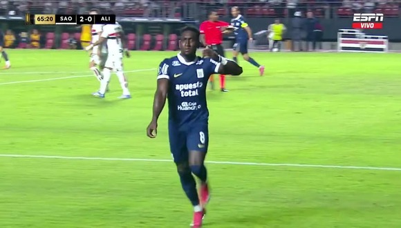 Gol de Eryc Castillo para el 2-1 de Alianza Lima vs. Sao Paulo por la Copa Libertadores 2025 (Video: @SC_ESPN).